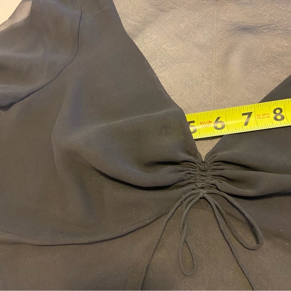 NWOT Silk Blouse with Sheer Sleeves and Bottom - Picture 8 of 11